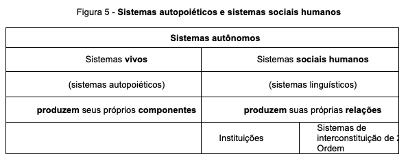 Figura 5 - Sistemas autopoiéticos e sistemas sociais humanos